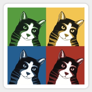 Portrait of cat in pop art style Sticker